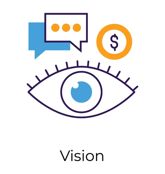 Flat Vision Icon Vektor — Stockvektor