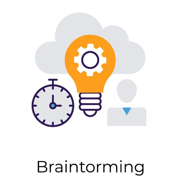 Vector Icono Gestión Nube Innovadora Plana — Archivo Imágenes Vectoriales