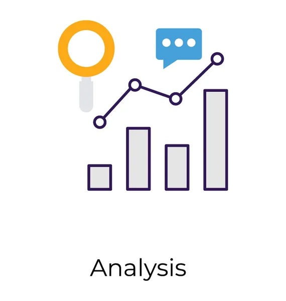 Platte Business Analyse Pictogram Vector — Stockvector