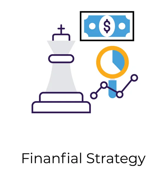 Icono Estrategia Financiera Plana Vector — Archivo Imágenes Vectoriales