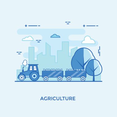 Tarım ve tarım illüstrasyon tasarımı