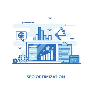 SEO Optimizasyon illüstrasyon tasarımı