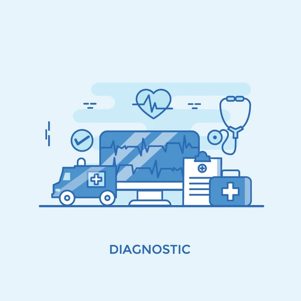 Online Treatment Illustration Design Online Doctor — Stock Vector
