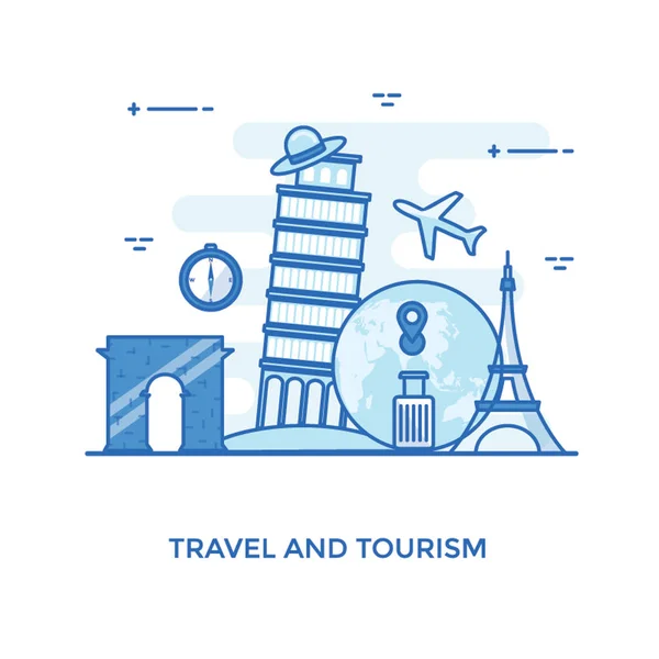 Voyage Tourisme Illustration Design — Image vectorielle