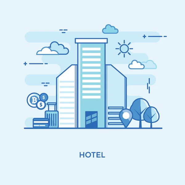 Hostel Building Illustration Design — Stock Vector