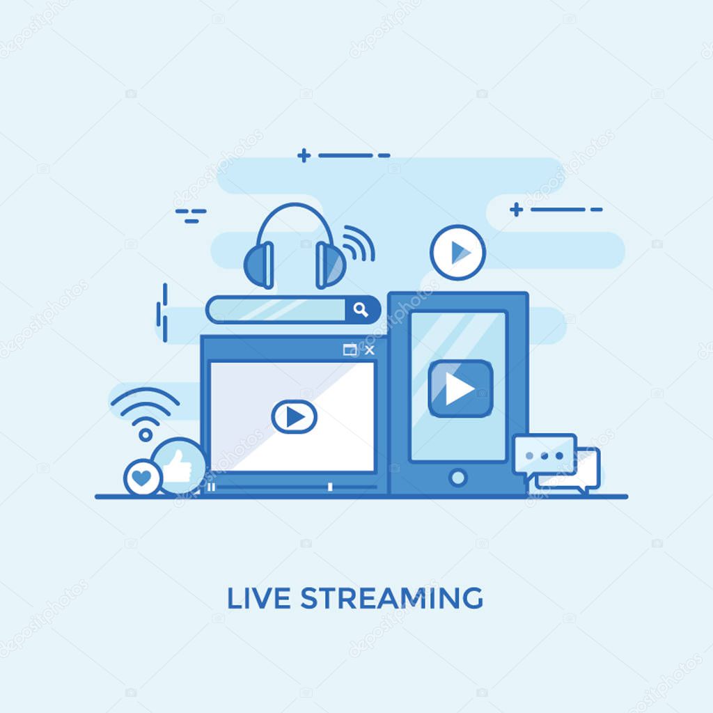 Video gadgets concept, live streaming