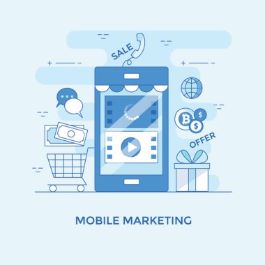 Mobil Pazarlama, promosyon tasarım bir çizimde