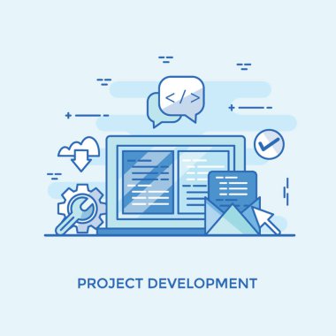 Proje geliştirme vektör çizim