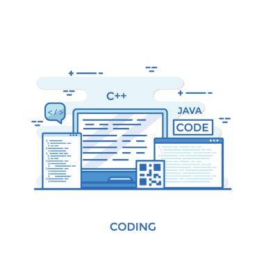Web tasarım, illüstrasyon kavramı kodlama 