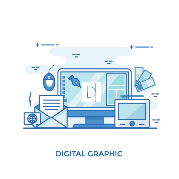 Diseño Gráfico Una Ilustración Vectorial — Vector de stock