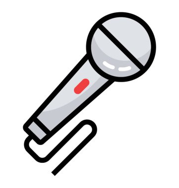 Mikrofon simgesi düz vektör tasarımı 