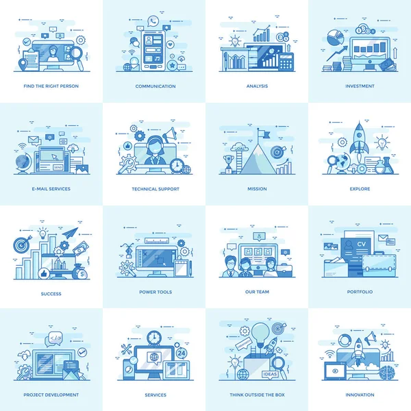 Modern kavramları vektör çizim bir paket It, internet, e-ticaret modern yaklaşımlar ve çok daha fazlası ile ilgili görseller ile dolu.  