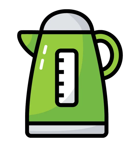 Flat Vector Home Appliance Electric Kettle Icon — Stock Vector