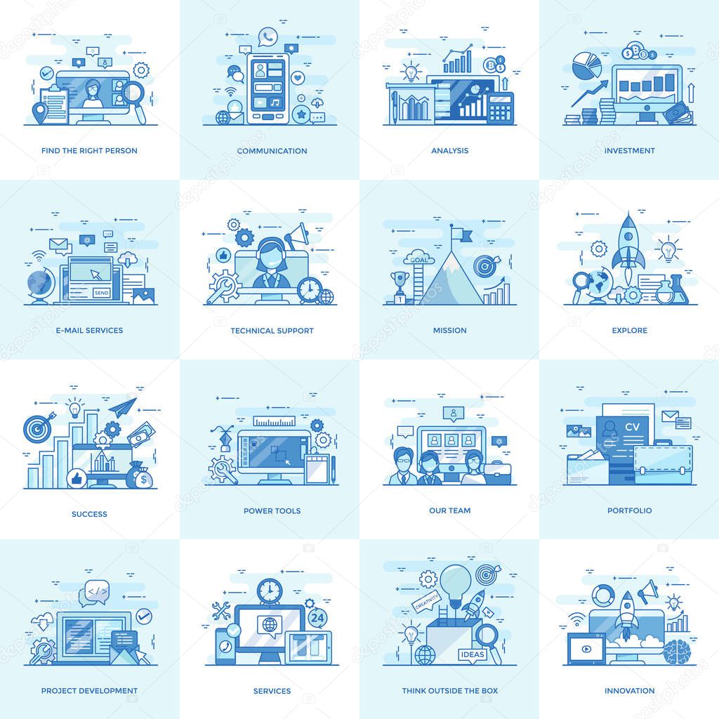 A pack of modern concepts vector illustration is filled with the visuals related to modernized approaches of it, internet, e-commerce and many more.  