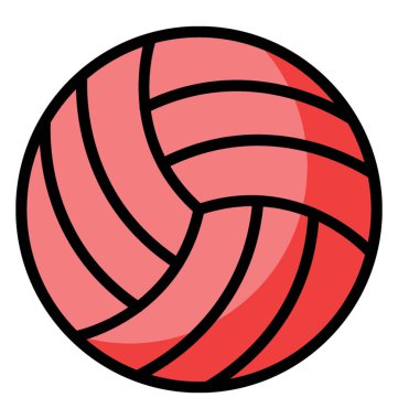 Voleybol simgesinin düz vektör tasarımı.