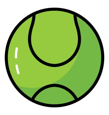 Kriket topu simgesinin düz vektör tasarımı