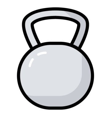 Kettlebell simgesinin düz vektör tasarımı
