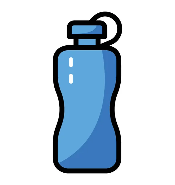 Icono Botella Agua Diseño Vector Plano — Vector de stock