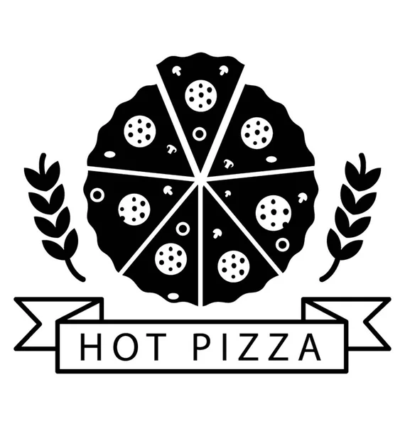 Logo Pizza Design Vectoriel Glyphe — Image vectorielle