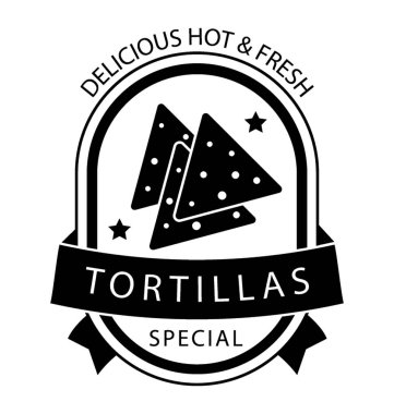 Tortilla amblemi simgesinin simge vektör tasarımı.
