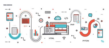 Düz tasarım web tasarım şekil