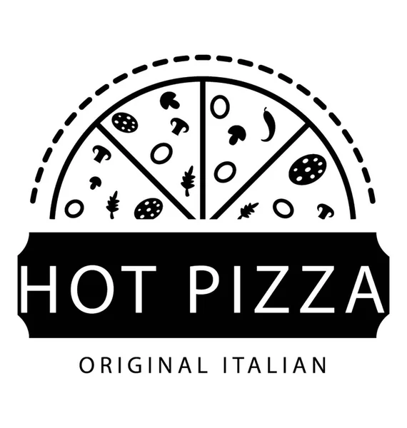 Italienische Pizza Ikone Glyphen Design — Stockvektor