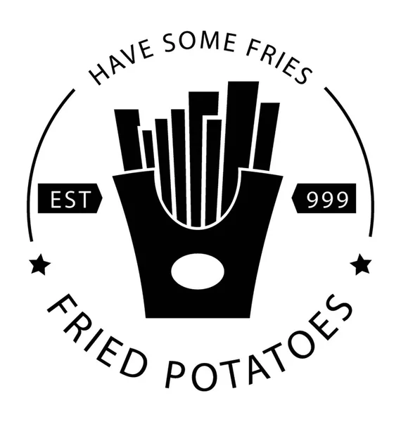 Fried Badge Icon Glyph Design — Stock Vector