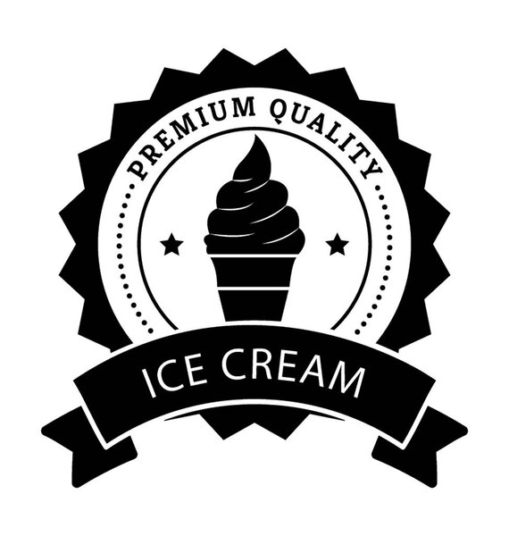 Ice cream badge, food stamp icon.