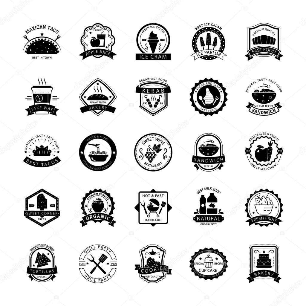 Here are food logo icons pack that you can use in your hotel projects, this set is creatively designed to make the pack attractive and worth grabbing.