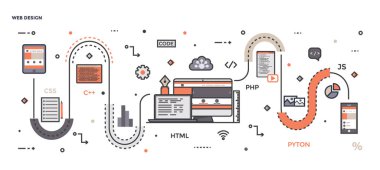 Düz tasarım web tasarım şekil.