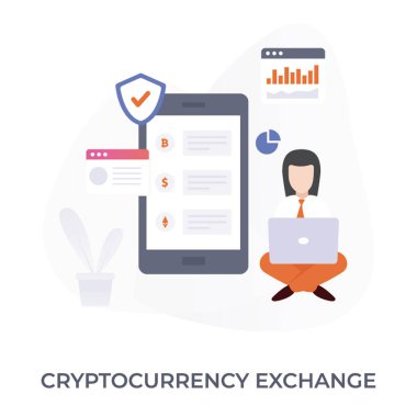 Cryptocurrency Satım simgesinde illüstrasyon vektör tasarımı.