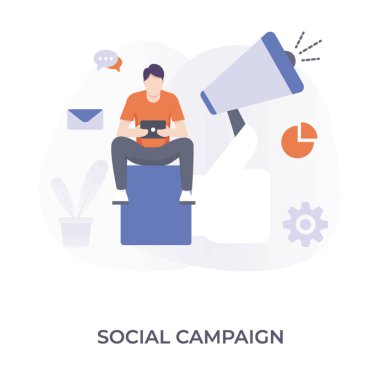 Sosyal Kampanya illüstrasyon vektör tasarım kavramı.