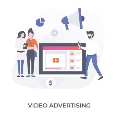 İllüstrasyon vektör tasarım video reklam.