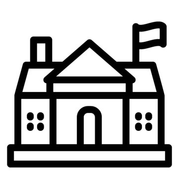 Okul simge vektör içinde içini kaplamak çizmek