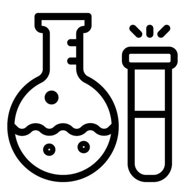 Laboratuvar aksesuarları simgesi, çizgili Tema.