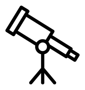 Teleskop simgesi, çizgi vektör tasarımı