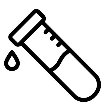 Test tüpü simgesi çizgi vektör