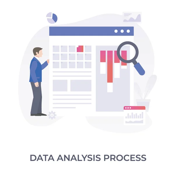 Plochý Obrázek Design Analýzy Dat — Stockový vektor