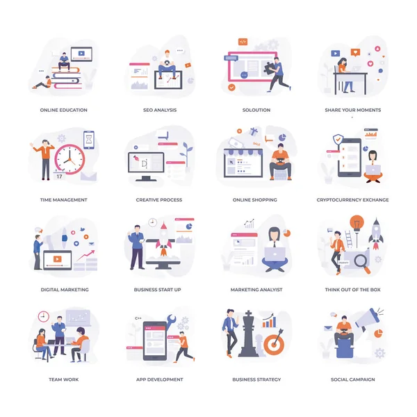 Proje Yönetimi düz kavramsal çizimler ayarlanır. Bu vektörler sunumlar, web tasarım, web uygulamaları, mobil uygulamalar veya tasarım projeleri her tür için mükemmeldir.