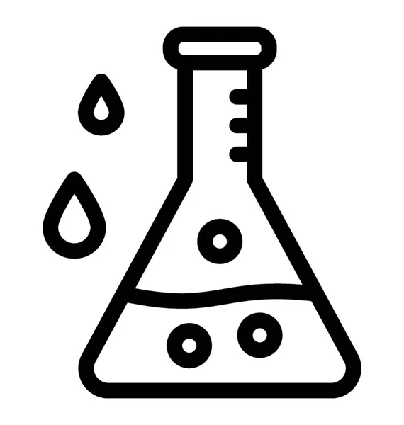 Chemická Baňka Ikona Linii Vektoru — Stockový vektor