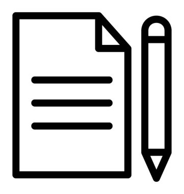 Kalem ve kağıt simgesi içinde içini kaplamak çizmek