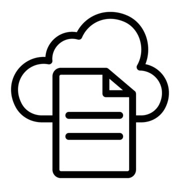 satır bulut veri depolama simge vektör