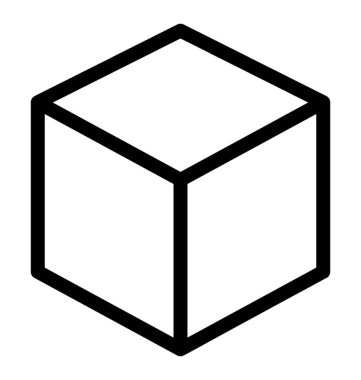 Küp simgesini, çizgi vektör
