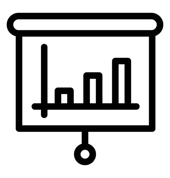 Icono Presentación Científica Estilo Línea Gráfico Presentación Gráfico Gráfico Aplicación — Archivo Imágenes Vectoriales