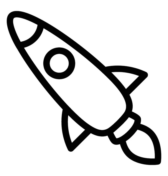 Rocket Icon Line Vector Design — Stock Vector