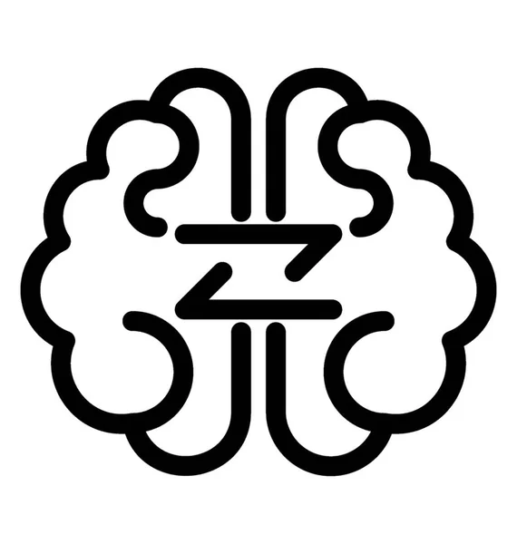 Órgano Central Del Cuerpo Humano Icono Del Cerebro Humano — Archivo Imágenes Vectoriales