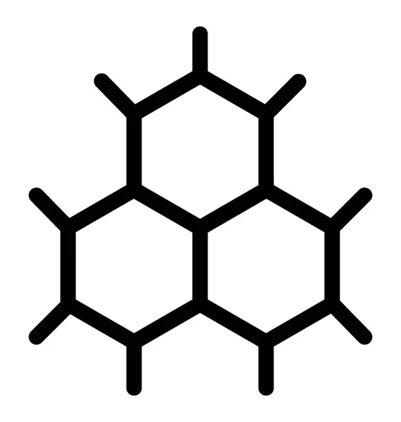 Icono Estructura Molecular Vector Línea — Vector de stock