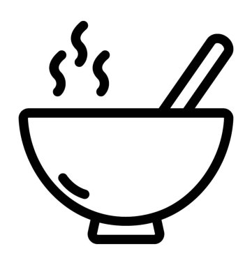 Köri gıda simge çizgi vektör