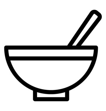 Çorba simgesi çizgi vektör