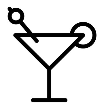 çizgi vektör martini simgesinin